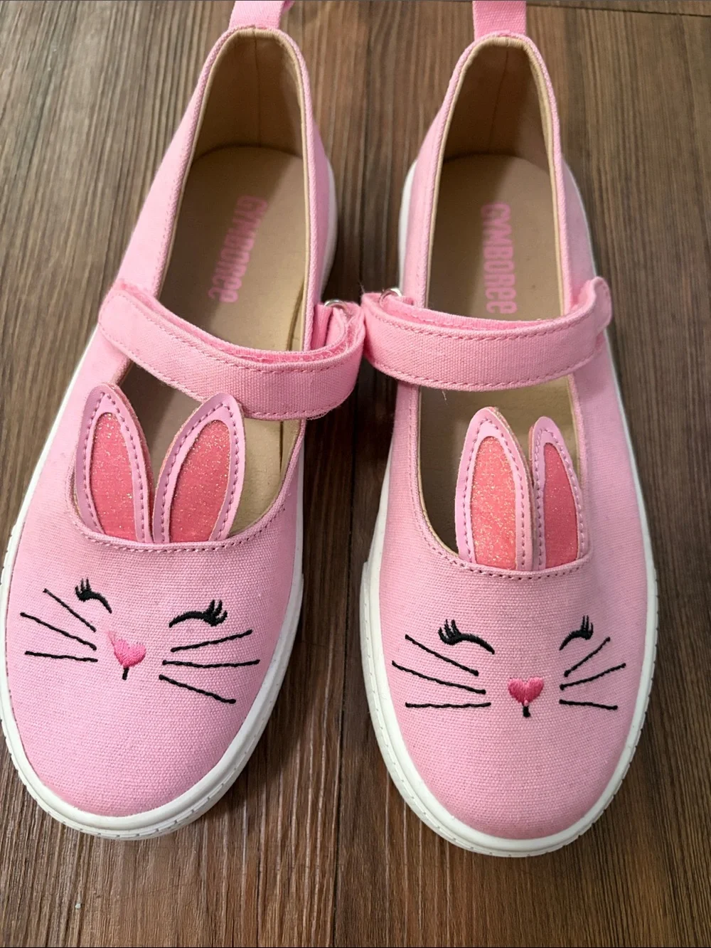 GYMBOREE Pink Bunny Mary Jane Sneakers for Kids,Sz.2!NEW @ ADORABLE